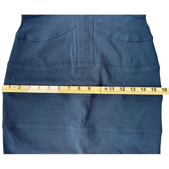 Bianca Nero Black Bandage Bodycon V Neck Stretch Slimming Dress - Small est. - Picture 9 of 12